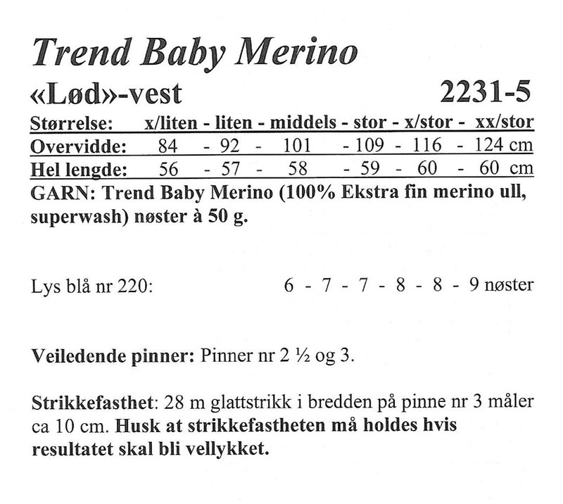 Viking opskrift hæfte 2231 - Dame Baby Merino