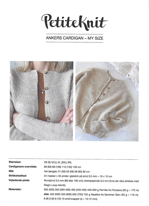Ankers Cardigan – My Size - PetiteKnit opskrift