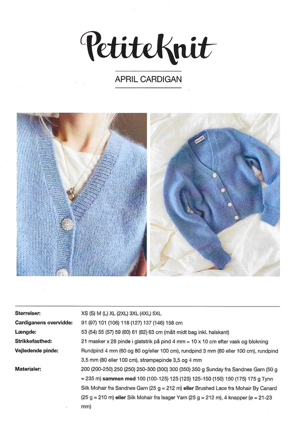 April Cardigan – My Size - PetiteKnit opskrift