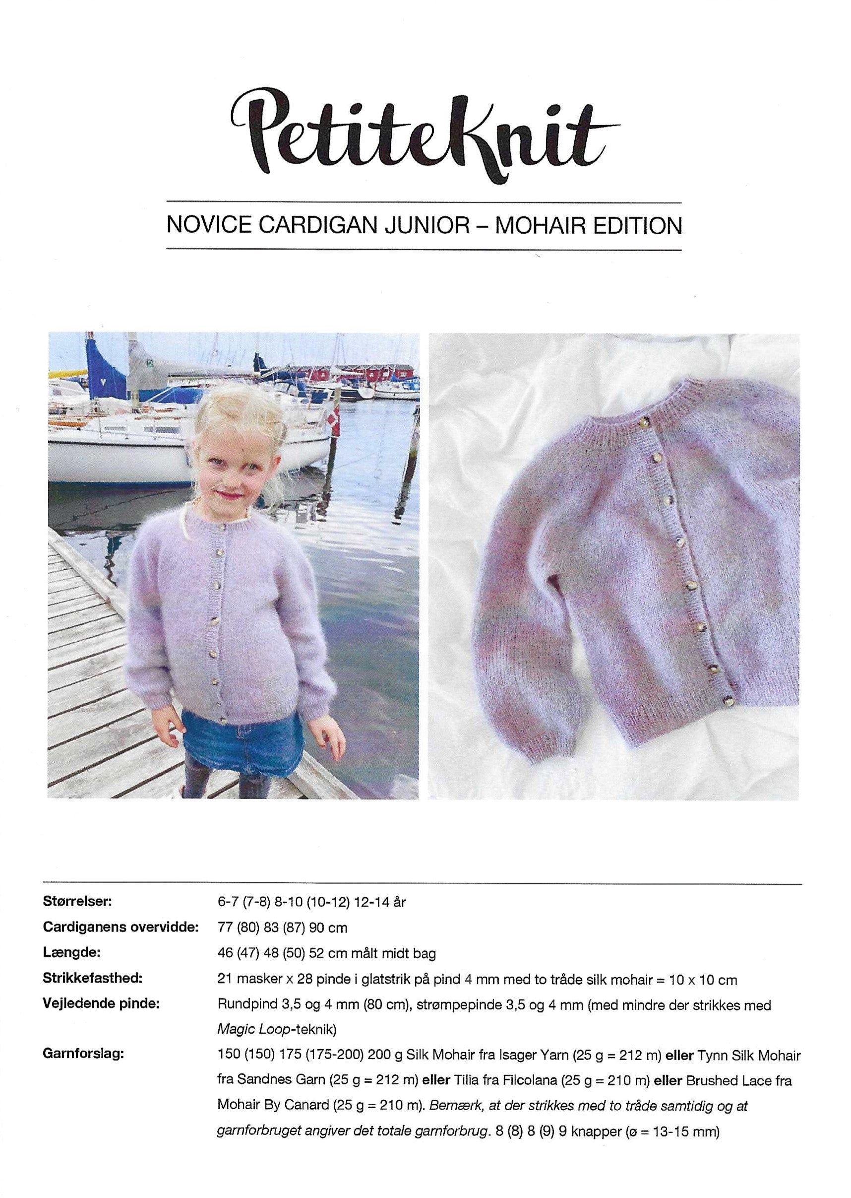 Novice Cardigan Junior – Mohair Edition PetiteKnit opskrift
