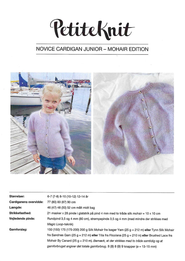 Novice Cardigan Junior – Mohair Edition - PetiteKnit opskrift