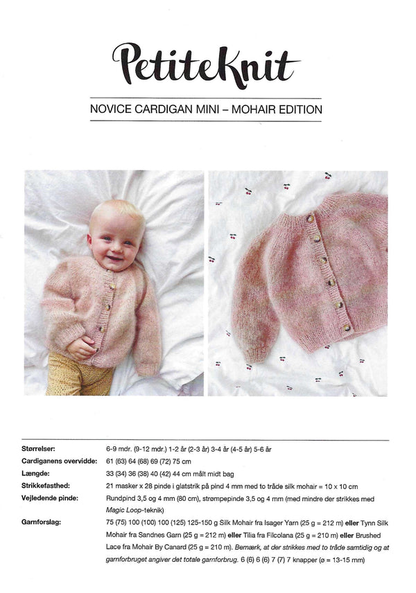 Novice Cardigan Mini – Mohair Edition - PetiteKnit opskrift