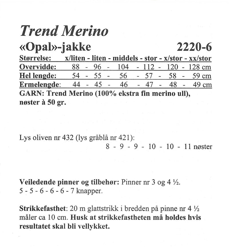 Viking opskrift hæfte 2220 - Dame Trend Merino