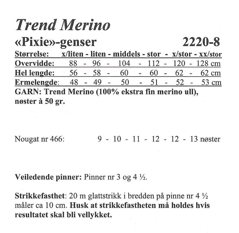 Viking opskrift hæfte 2220 - Dame Trend Merino
