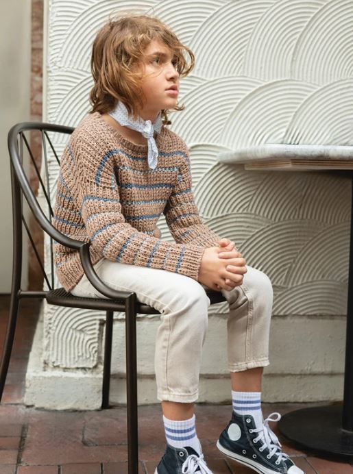 Sandnes Opskrift / 2405 Sommerbarn / Nr. 3 Sebbe Sweater Junior