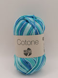 Cotone Print - Blå-hvid-turkis