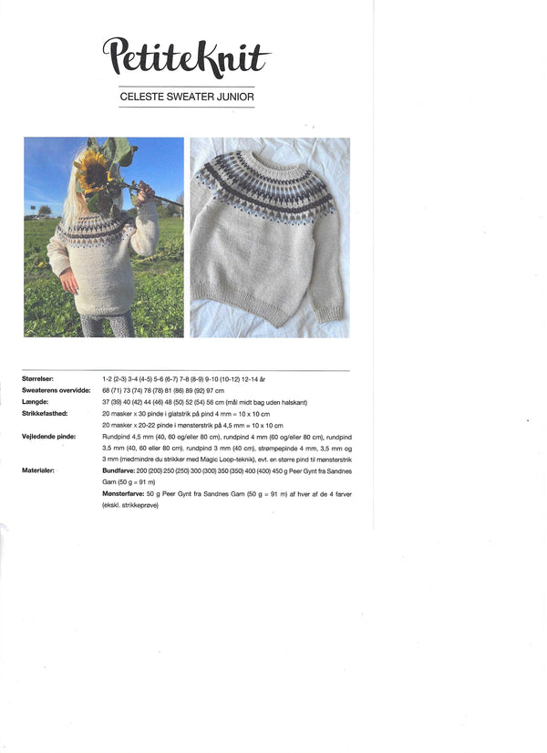 Celeste sweater Junior  - PetiteKnit opskrift