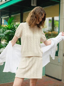 Sandnes Opskrift / 2404 Sommerstrik / Nr. 9a og 9b  Cornelia Tee & Skirt