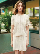 Sandnes Opskrift / 2404 Sommerstrik / Nr. 9a og 9b  Cornelia Tee & Skirt