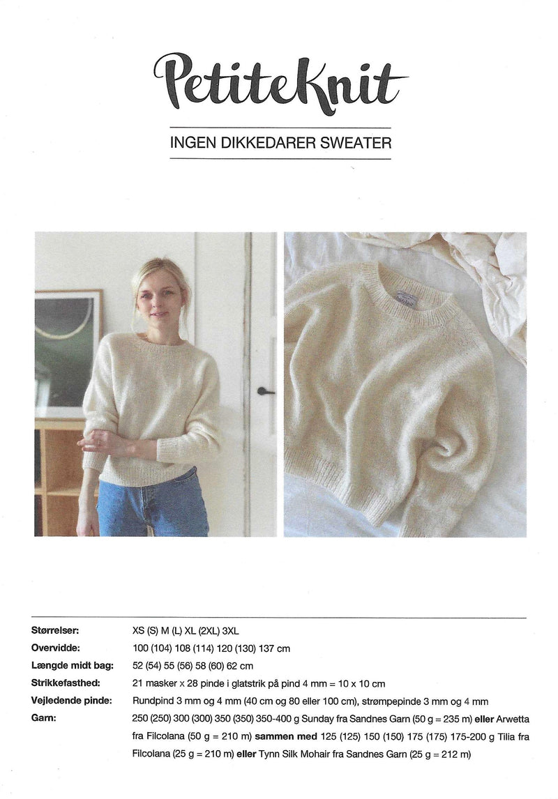 Ingen Dikkedarer Sweater - PetiteKnit opskrift