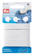 Knapelastik - 12mm - 3m - Hvid