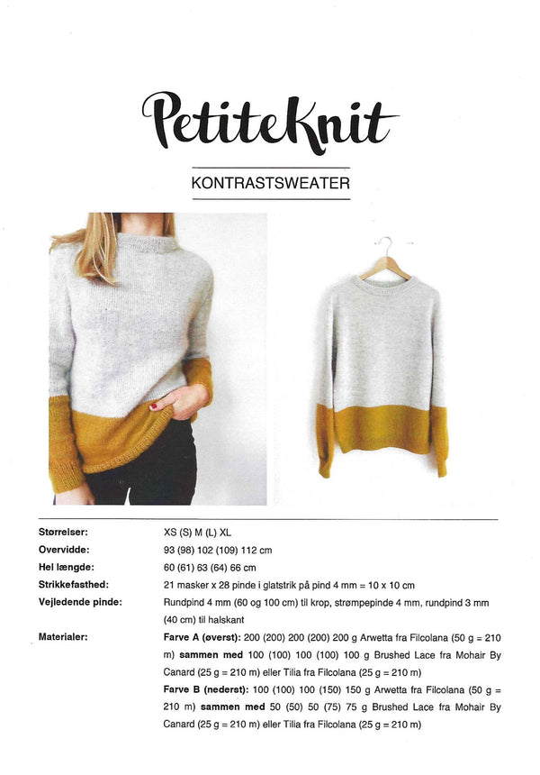 Kontrastsweater - PetiteKnit opskrift