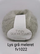 Lys gråmeleret Tynn Silk Mohair