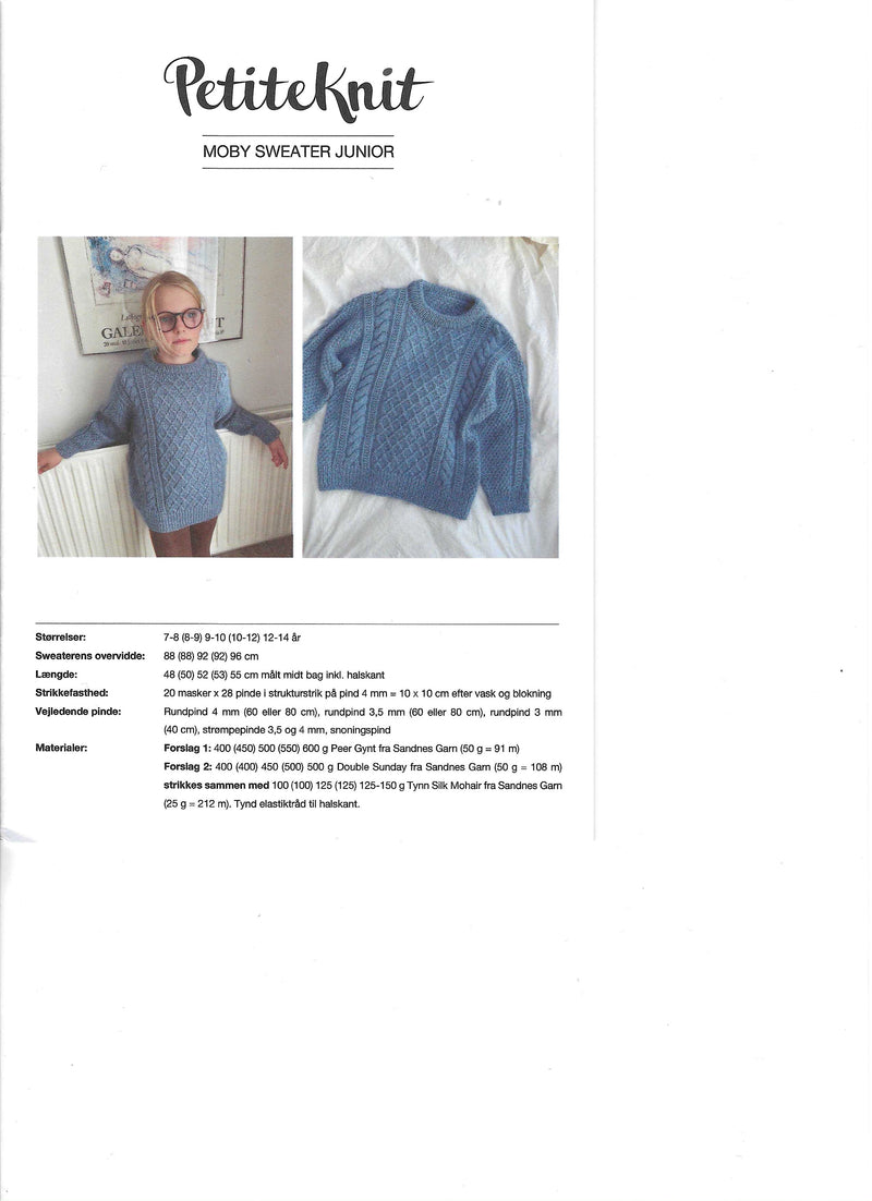 Moby sweater Junior - PetiteKnit opskrift