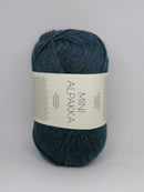 Mørk blåmeleret Mini Alpakka