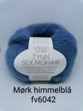 Mørk Himmelblå Tynn Silk Mohair