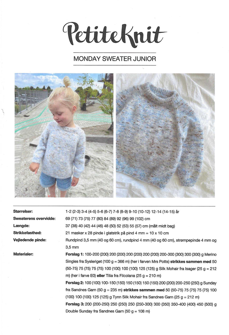 Monday Sweater Junior - PetiteKnit opskrift