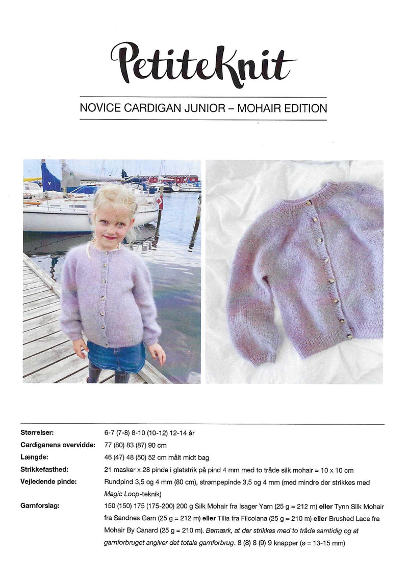 Novice Cardigan Junior – Mohair Edition - PetiteKnit opskrift
