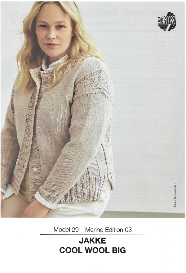 Lana Grossa opskrift - JAKKE Cool Wool Big Model 29 - Merino Edition