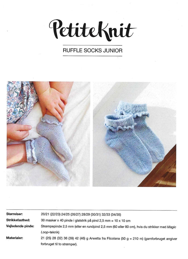 Ruffle Socks Junior - PetiteKnit opskrift