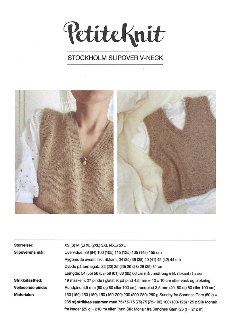 Stockholm Slipover V-neck - PetiteKnit opskrift