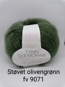 Støvet oliven grøn Tynn Silk Mohair