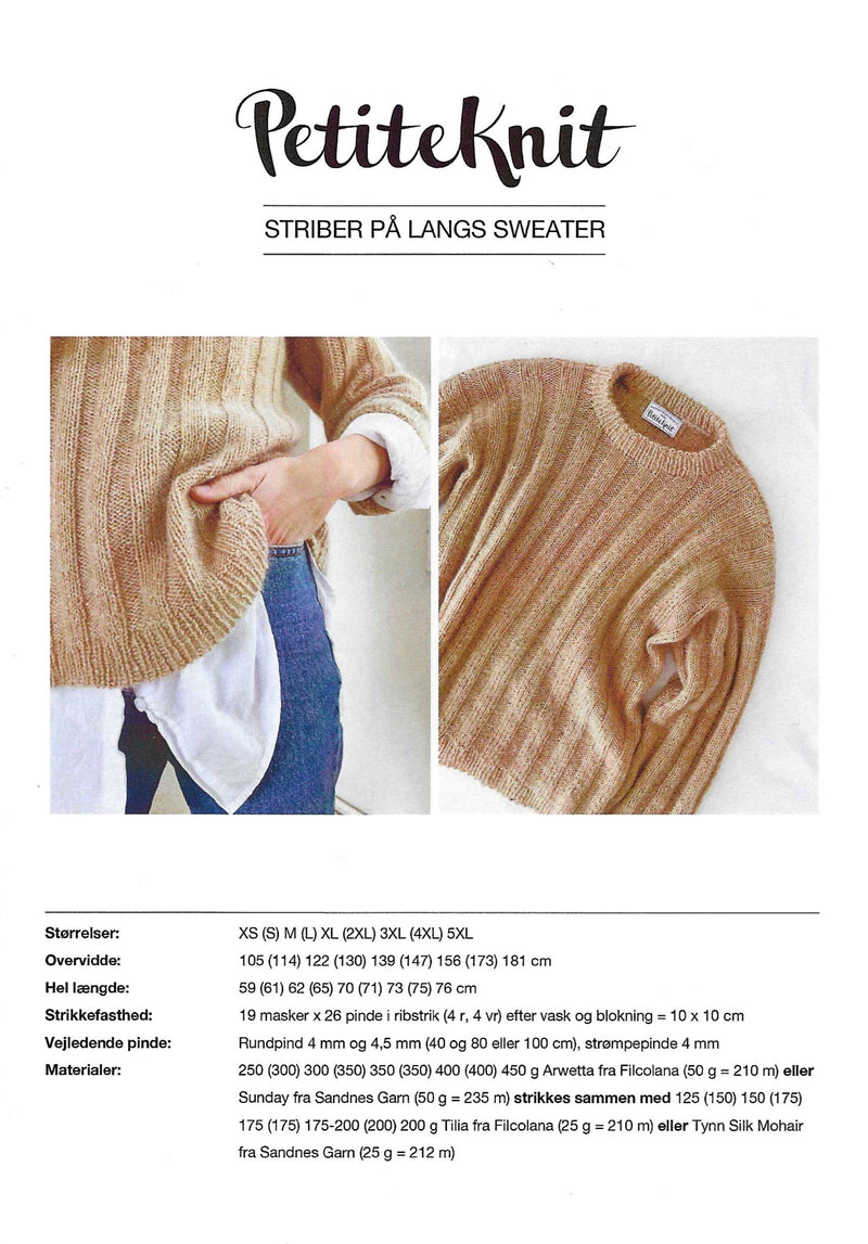 Striber På Langs Sweater - PetiteKnit opskrift