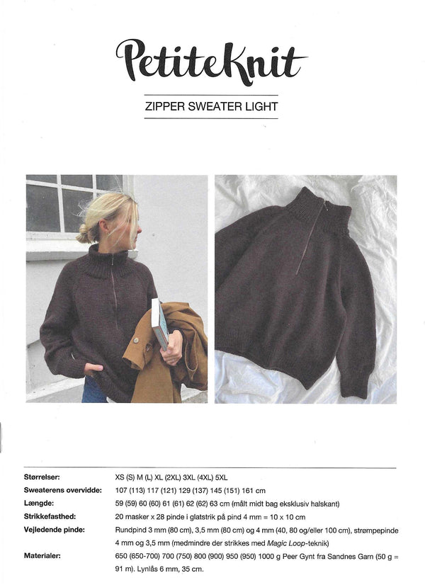 Zipper Sweater Light - PetiteKnit opskrift