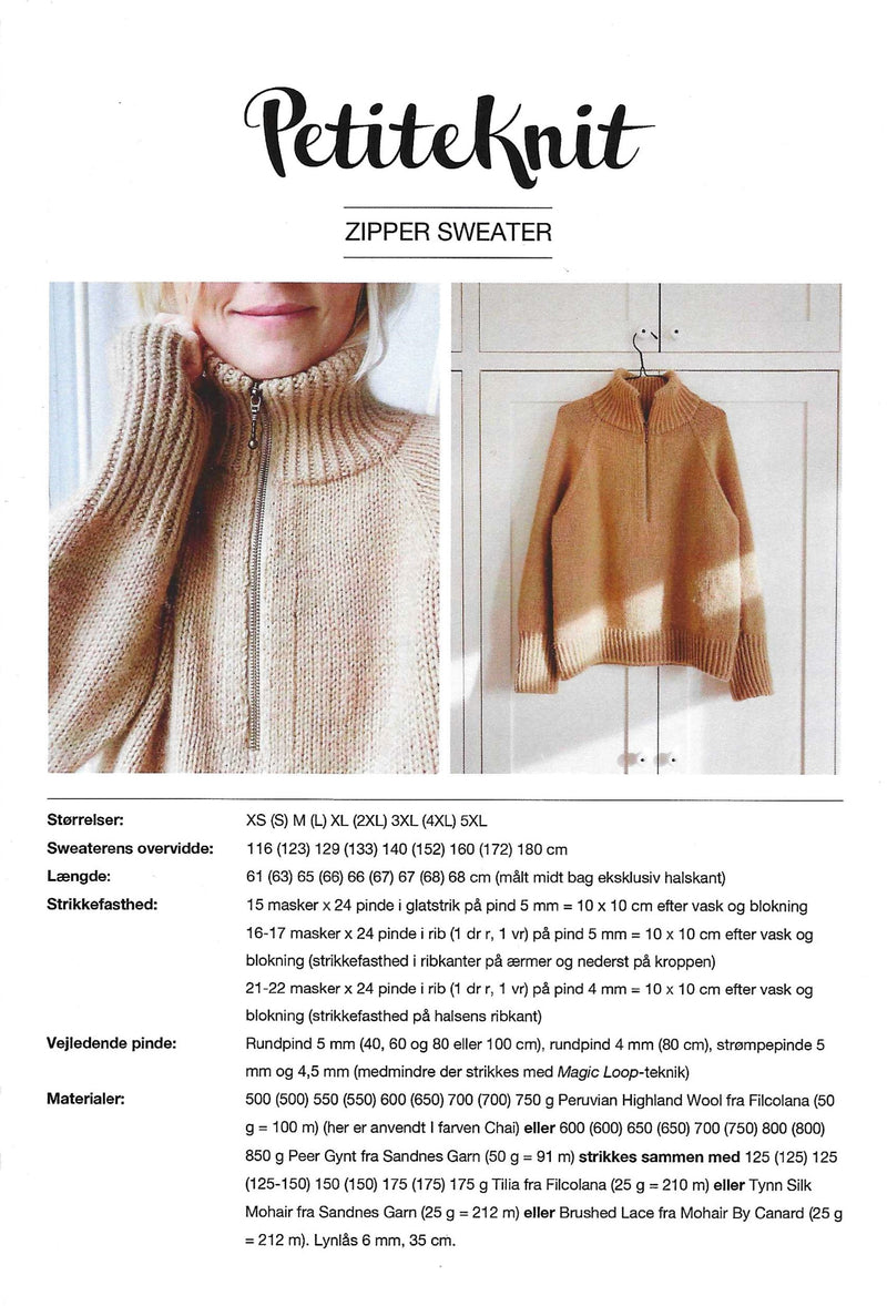 Zipper Sweater - PetiteKnit opskrift
