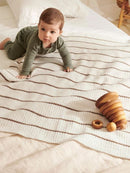 Sandnes Opskrift / 2406 Babytæpper/ Nr. 4 Pauls Perlerib Tæppe