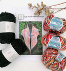 Strikkekit til sjal med mønsterbort