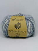 Natural Alpaca Pelo - Støvetblå-Råhvid