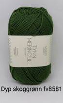 Dyp Skovgrøn Tynn Merinould