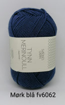 Mørk Blå Tynn Merinould