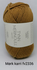 Mørk Karry Tynn Merinould