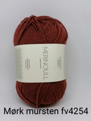 Merinoull - Mørk mursten