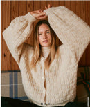 Lana Grossa opskrift - Natural Alpaca Pelo - Cardigan med lange ærmer