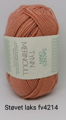 Støvet Laks Tynn Merinould