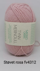 Støvet Rosa Tynn Merinould