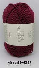 Vinrød Tynn Merinould